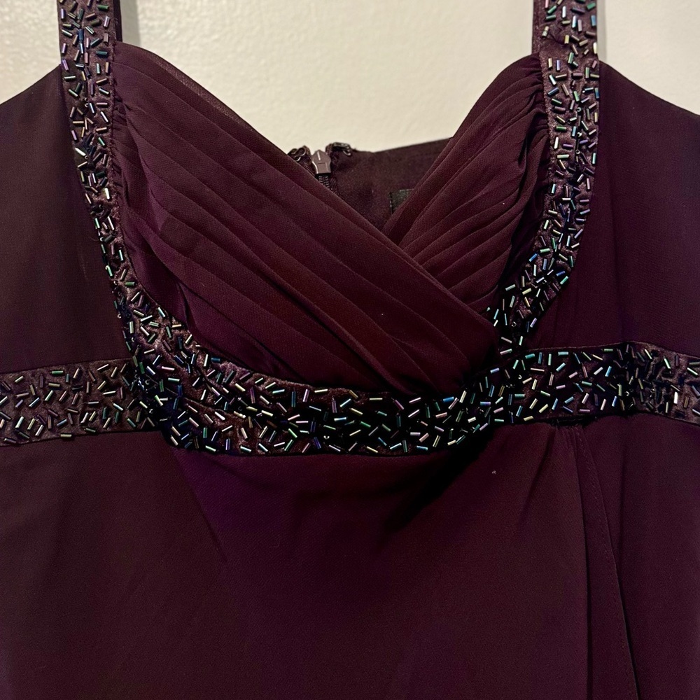 ✨ SL Fashions‎ Purple Beaded Evening Dress Size 12 Elegant ✨ - Picture 8 of 8
